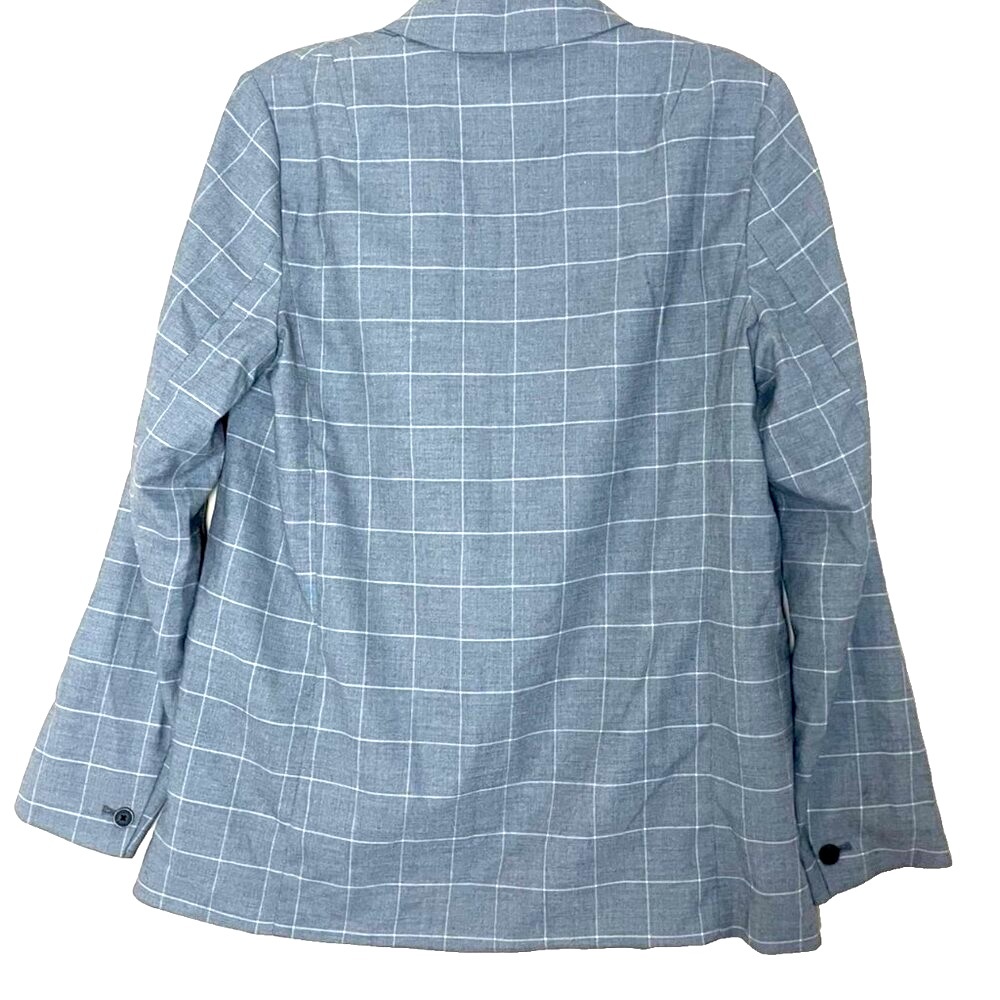 Abercrombie & Fitch Plaid Boyfriend Blazer Jacket Medium Stretch NWT Office - Picture 3 of 9